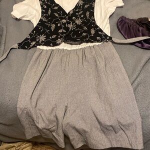 Floral Black and Gray Jumpsuit